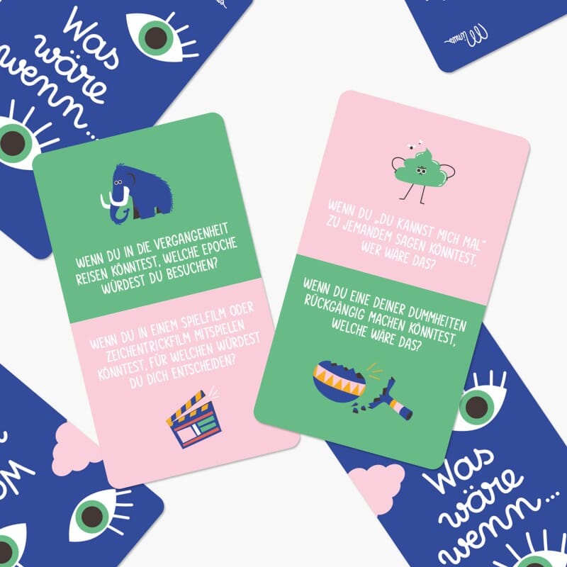 Spiel 5 min "Was wäre wenn" Kartenspiel minus Verlag