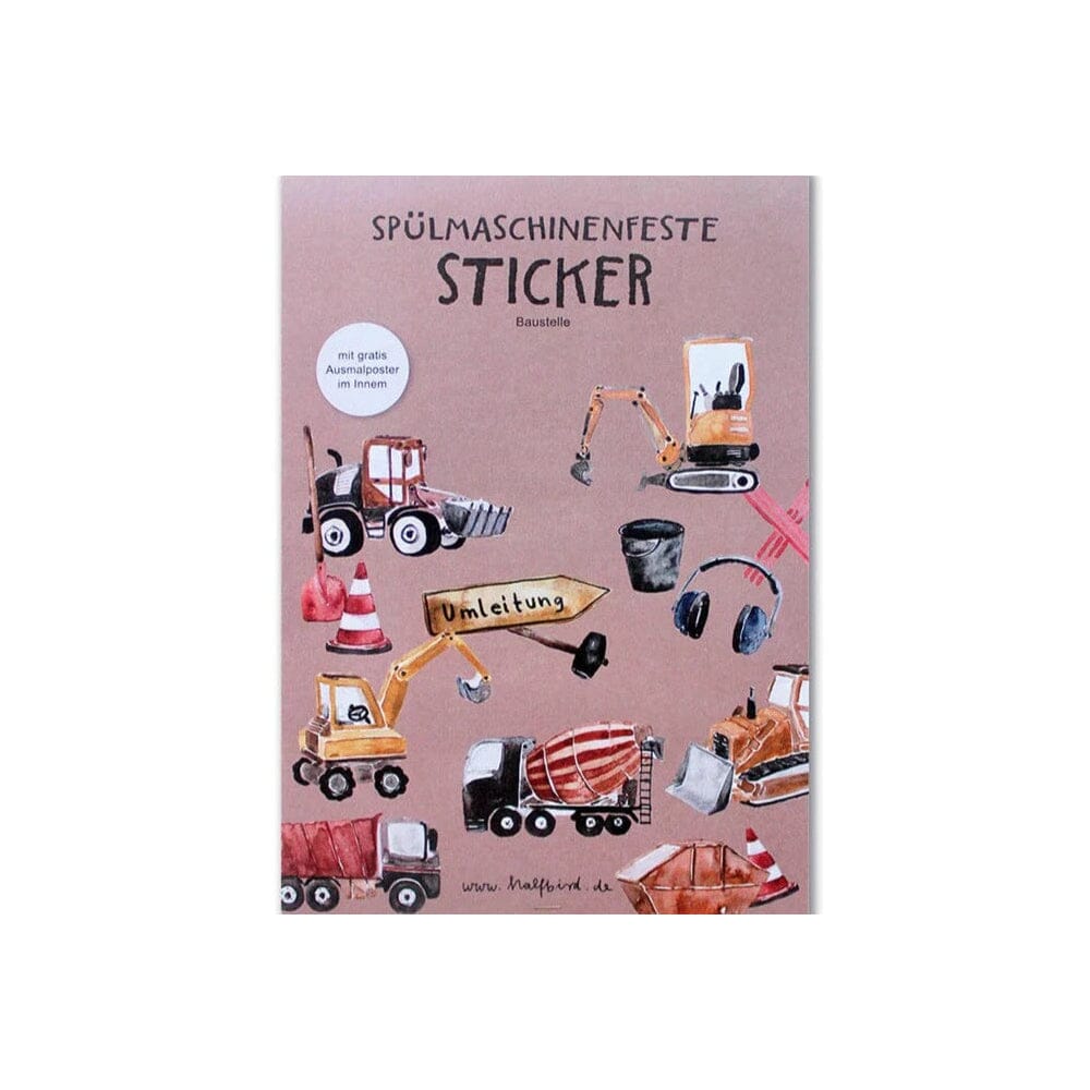 Spülmaschinenfeste Sticker "Baustelle" Sticker Halfbird