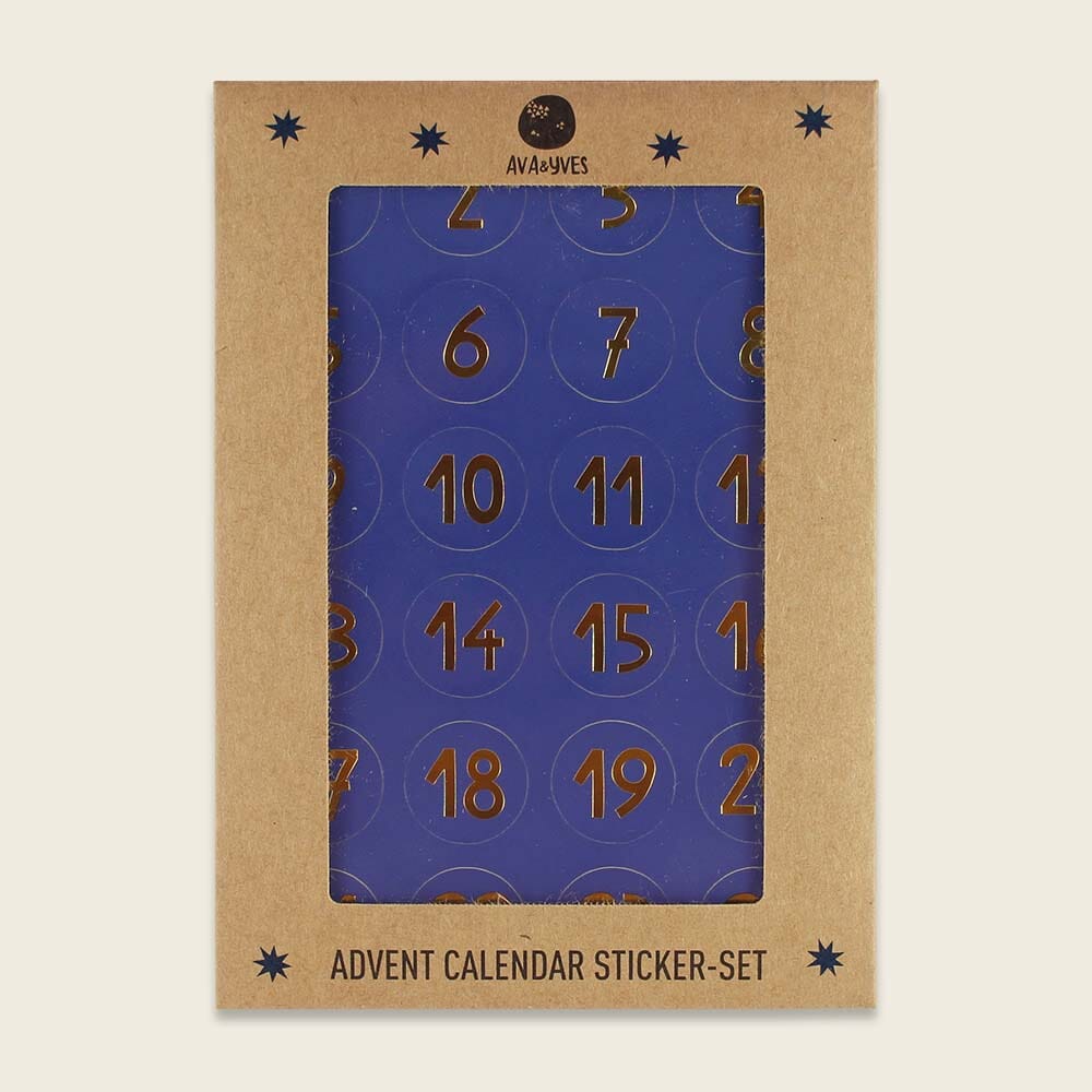 Sticker "Adventskalender" Sticker ava&yves Blau/Gold