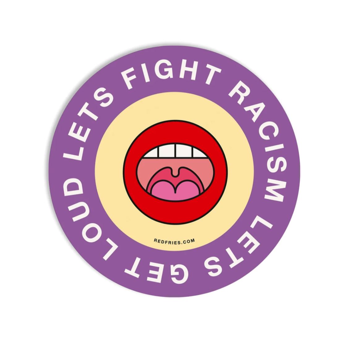 Sticker "Fight Racism" Sticker Red Fries Lila