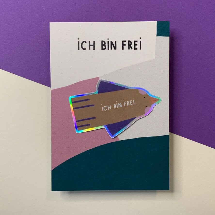 Sticker mit Karte "Ich bin frei" Sticker mit Karte Jane Holtewert 