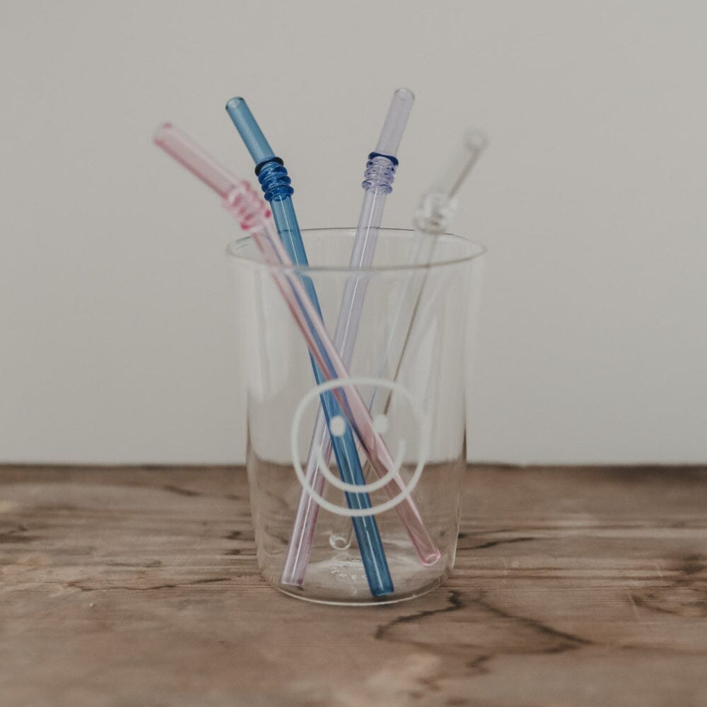 Strohhalm Set "Rosa" Glas Strohhalm Eulenschnitt