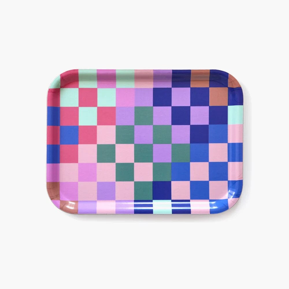 Tablett "Checker Rectangular Multicolor" Tablett BLU KAT