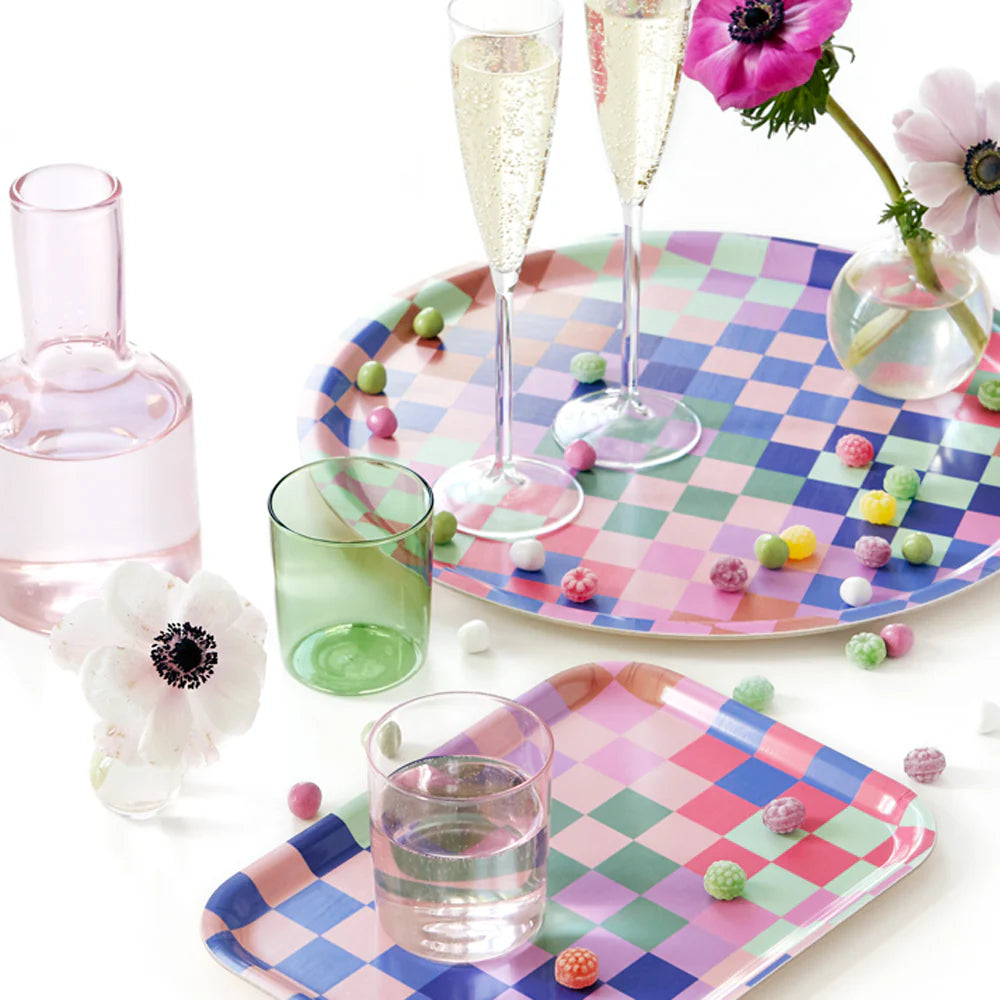 Tablett "Checker Rectangular Multicolor" Tablett BLU KAT