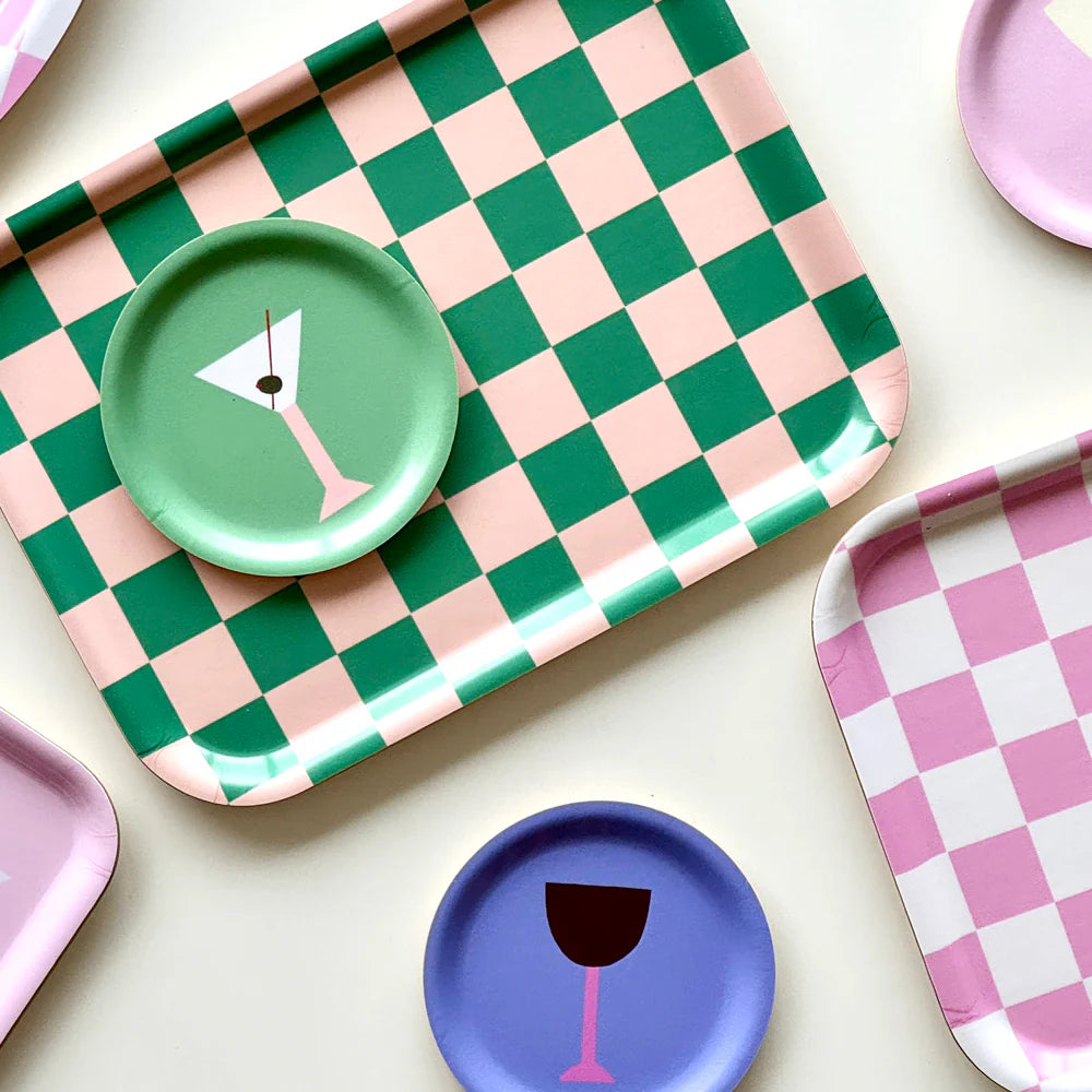 Tablett "Checker Rectangular" Tablett BLU KAT