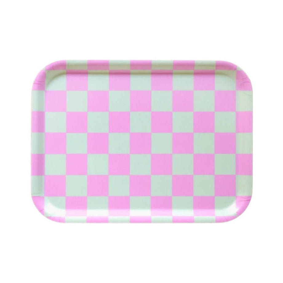 Tablett "Checker Rectangular" Tablett BLU KAT Mint/Peony