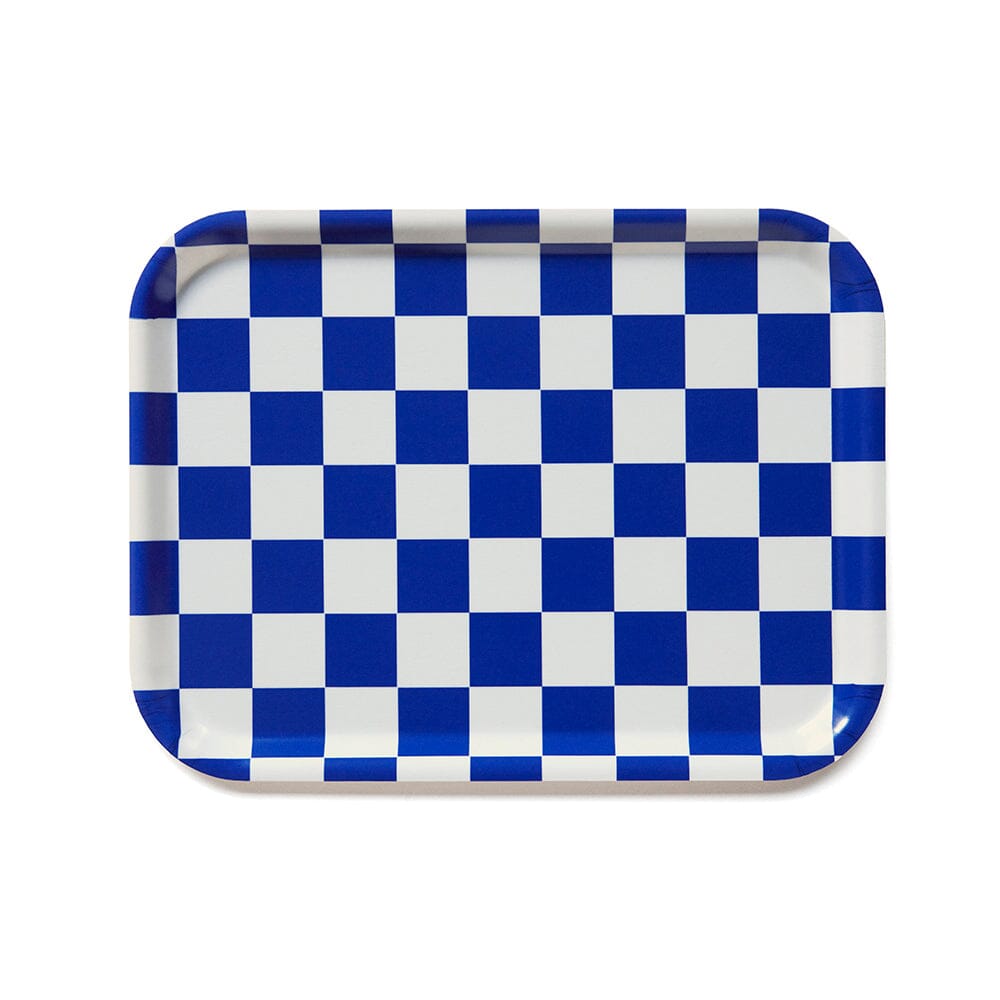 Tablett "Checker Rectangular" Tablett BLU KAT Sea Salt