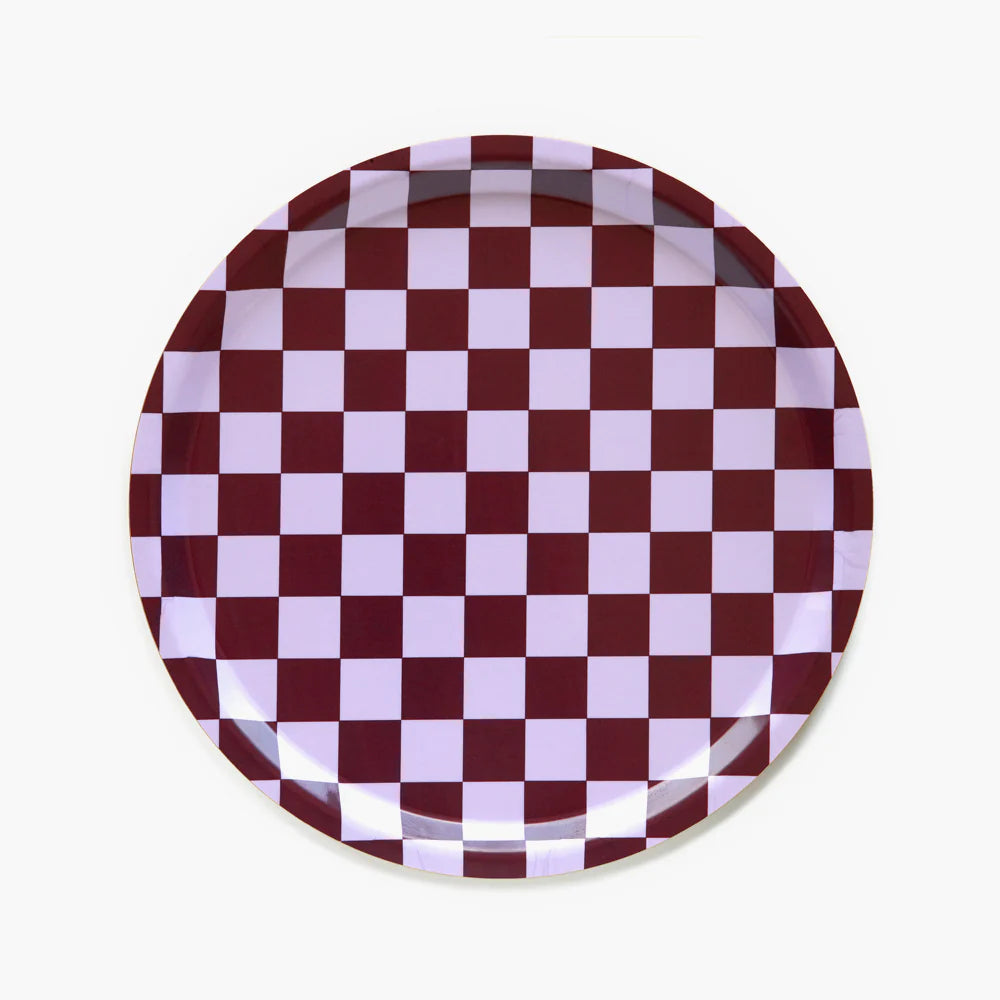 Tablett "Checker Round 31 cm" Tablett BLU KAT Grape