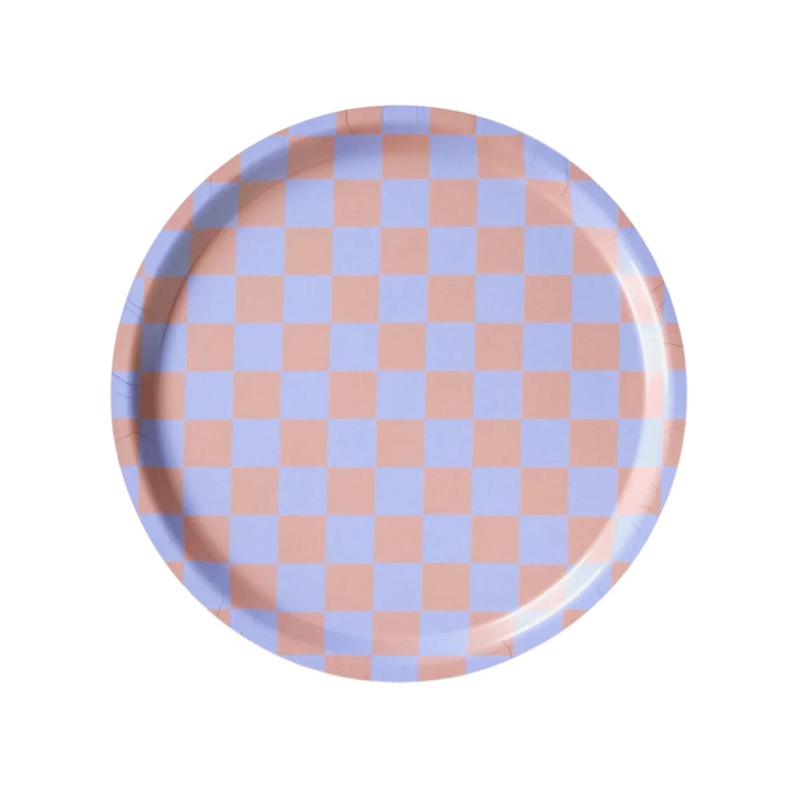 Tablett "Checker Round 31 cm" Tablett BLU KAT Lilac/Peach