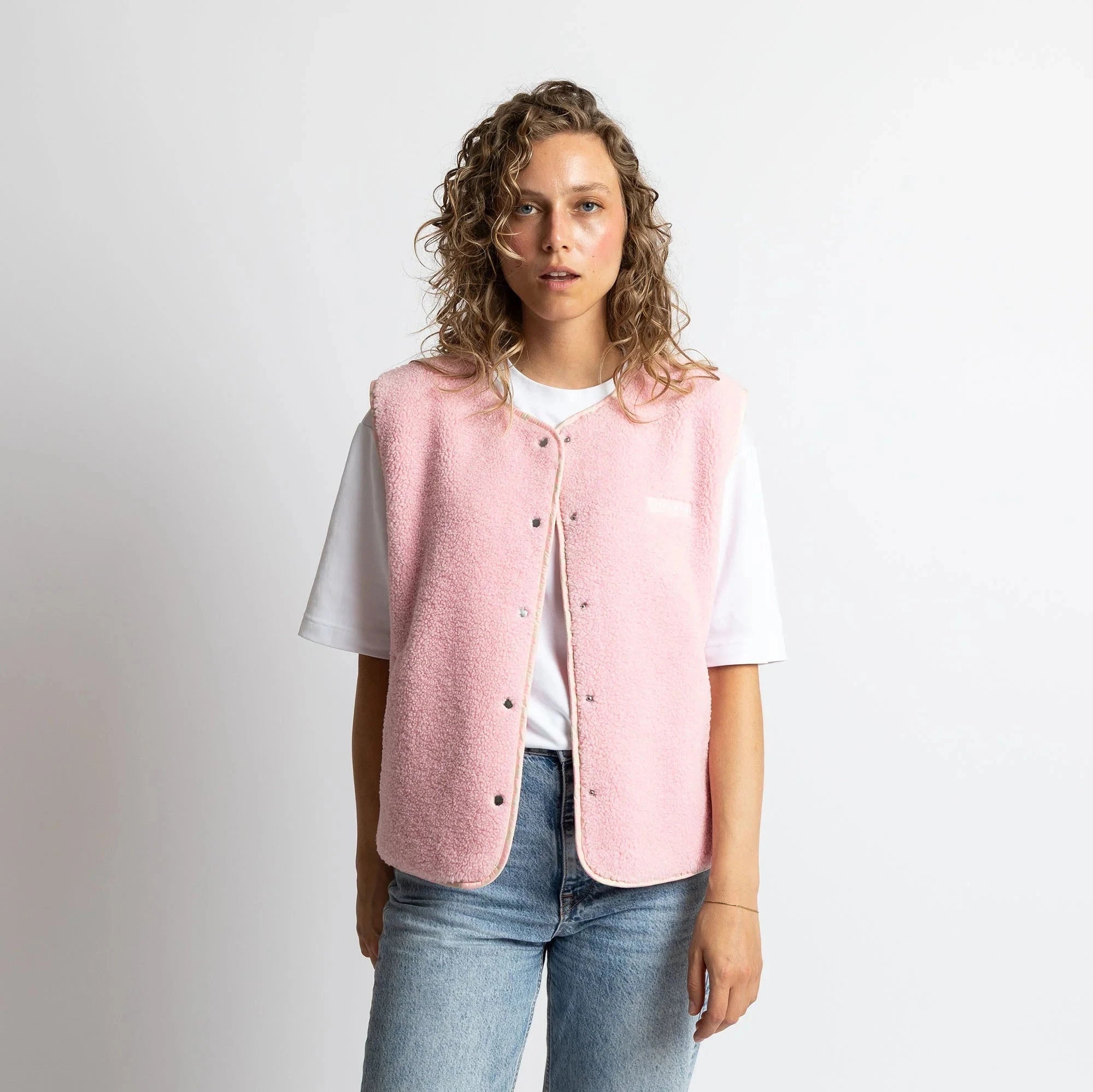 Teddy Fleece Weste Weste Vivi Mari candy pale pink S/M