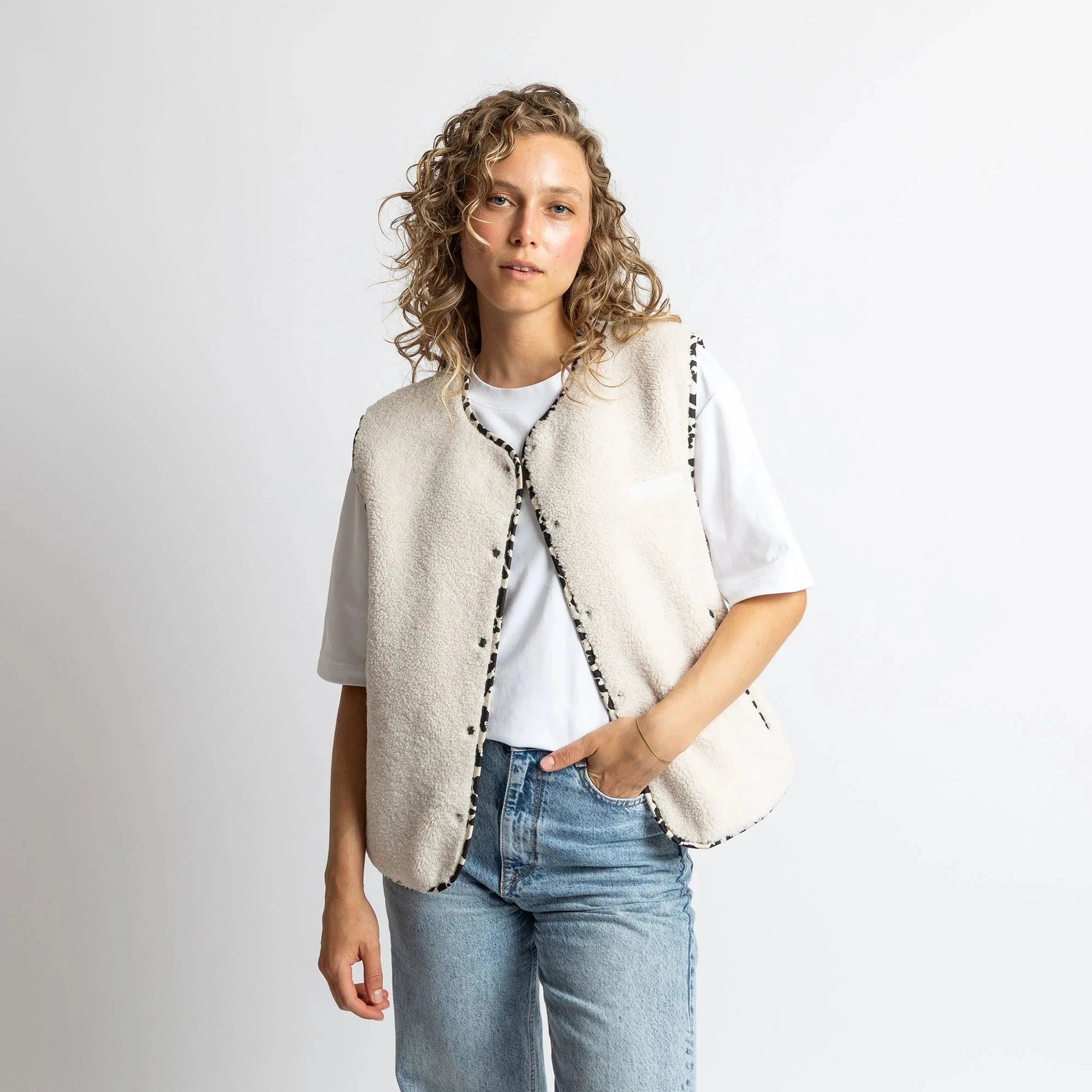 Teddy Fleece Weste Weste Vivi Mari sand S/M