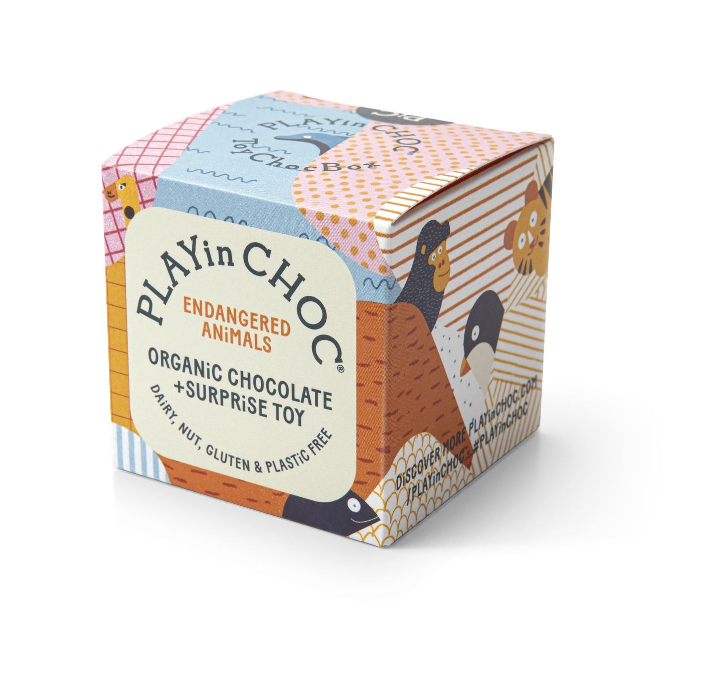ToyChoc Box "gefährdete Tierarten" Süßigkeit PLAYin CHOC