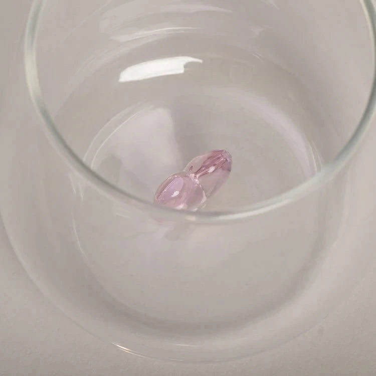 Trinkglas "Herzfigur" Glas Eulenschnitt