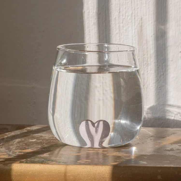 Trinkglas "Herzfigur" Glas Eulenschnitt