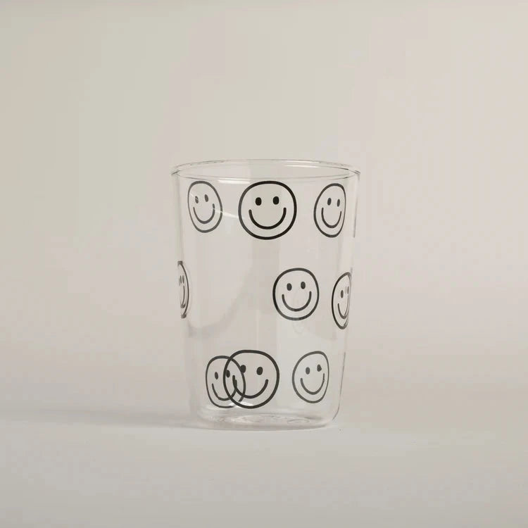 Trinkglas "Smileys" Glas Eulenschnitt Schwarz