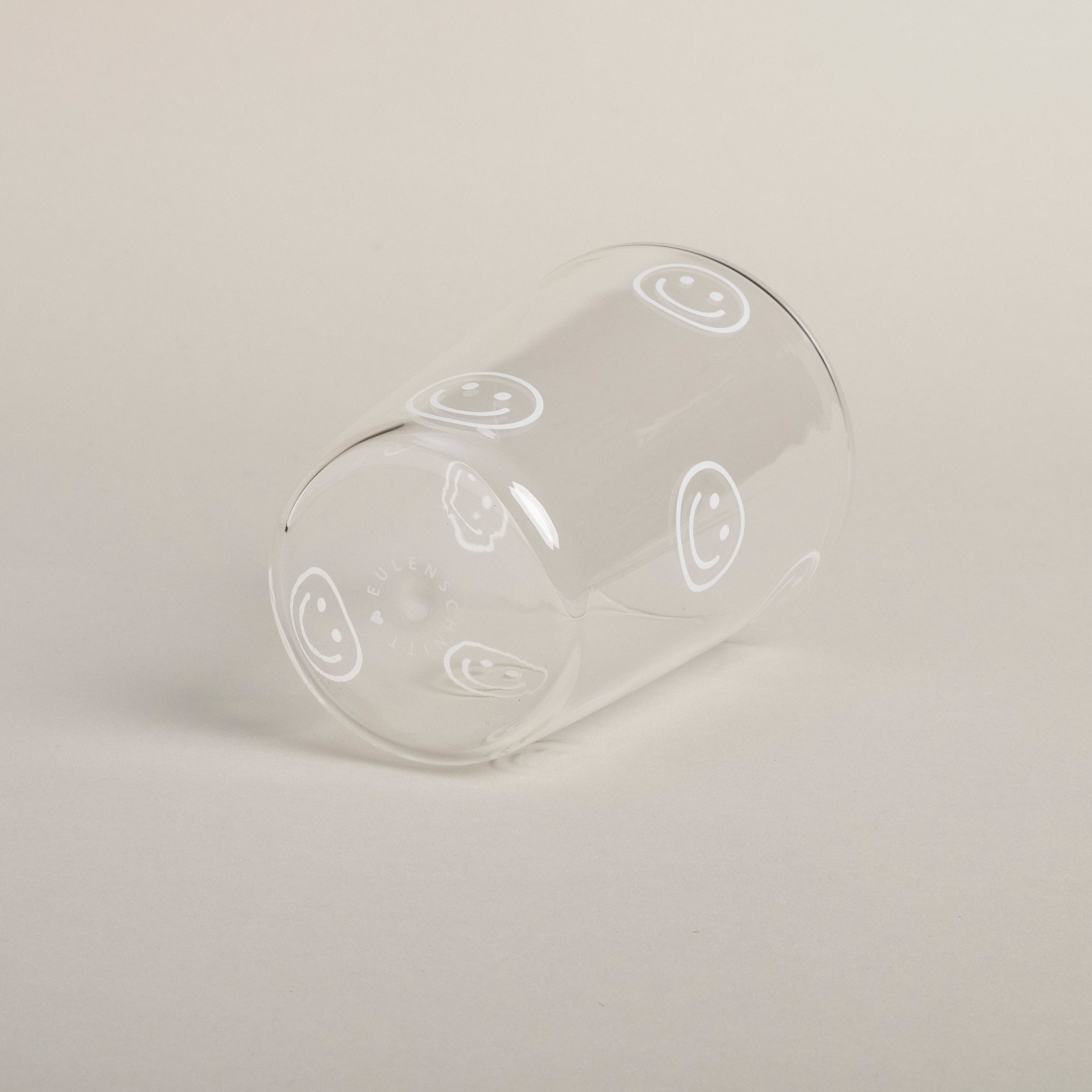 Trinkglas "Smileys weiß" Glas Eulenschnitt