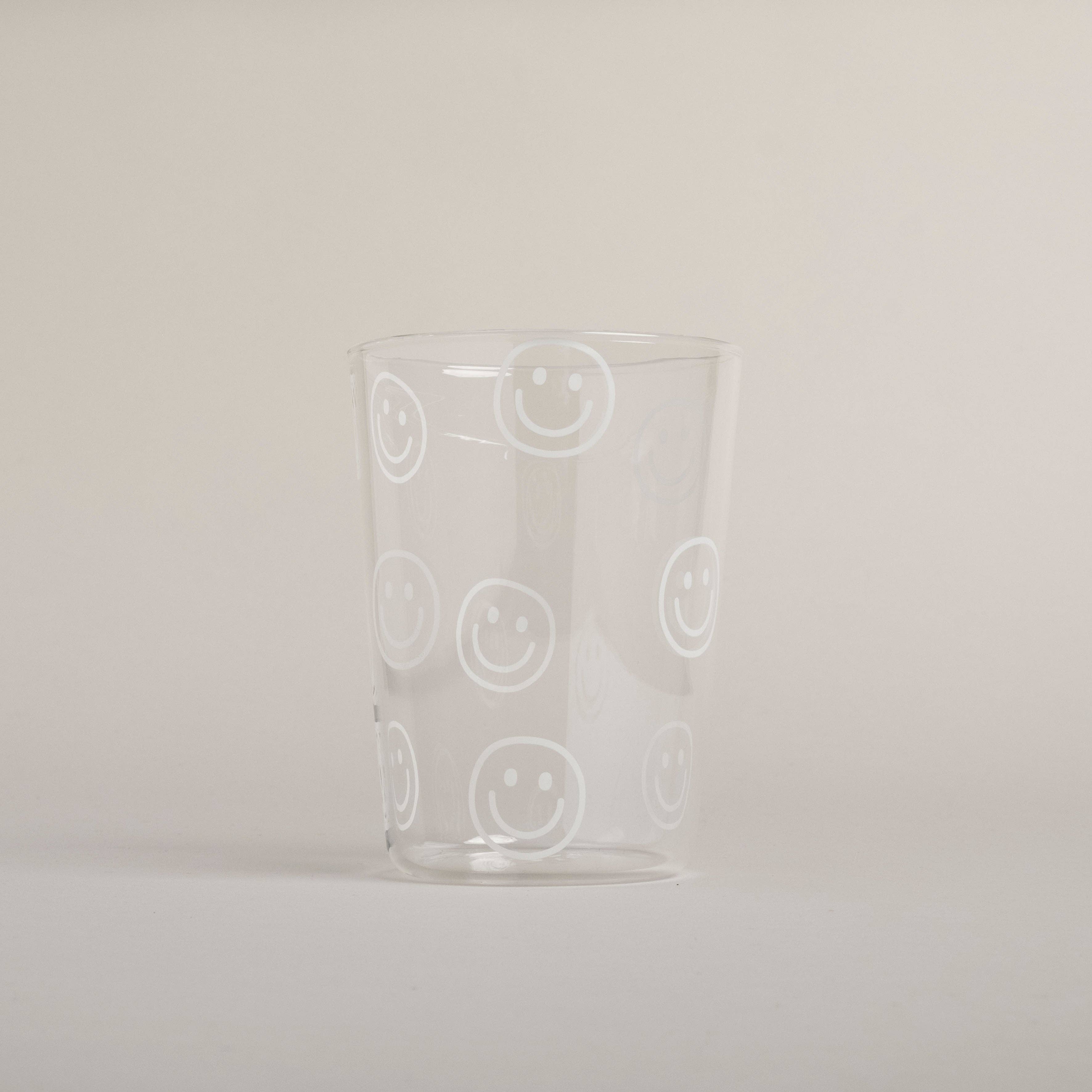 Trinkglas "Smileys weiß" Glas Eulenschnitt