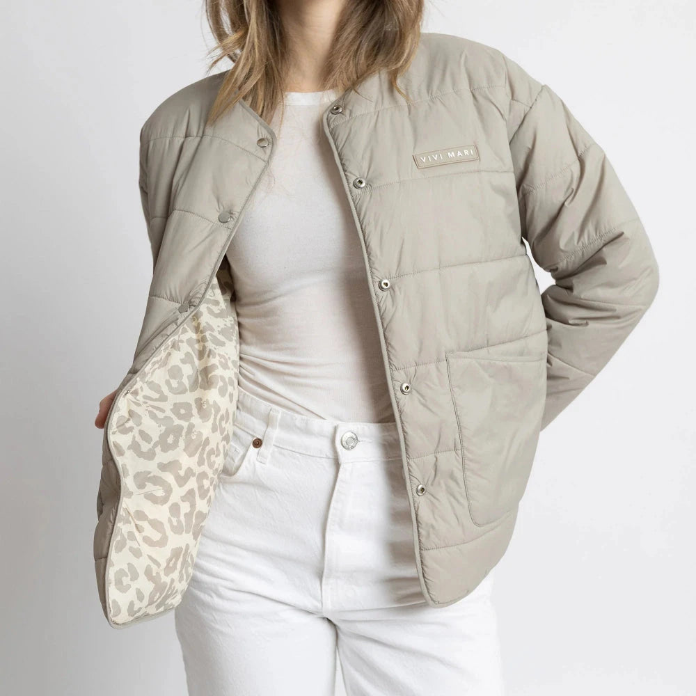 Ultra Light Puffer Jacket "Leo" Jacke Vivi Mari black/leo black-sand XS/S