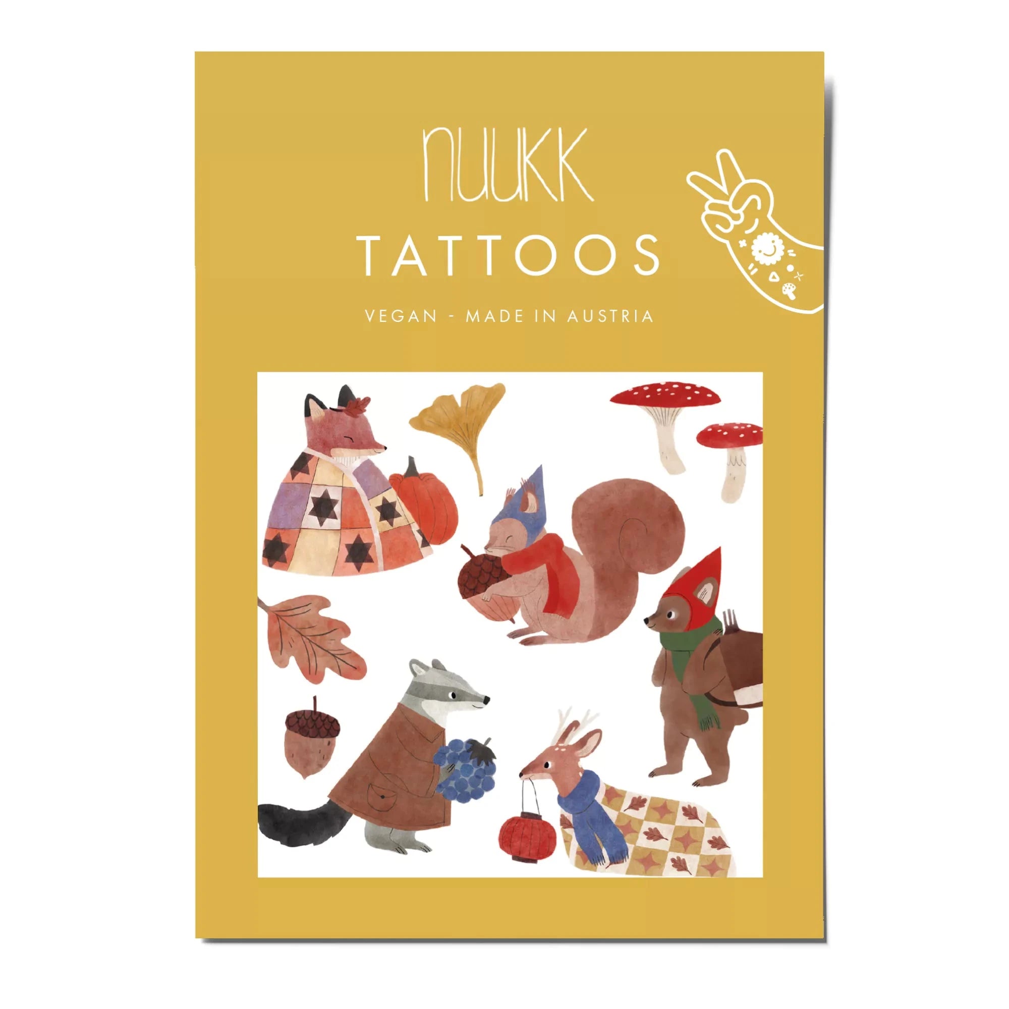 Vegane Bio Tattoos "Waldbewohner" Tattoo Nuukk