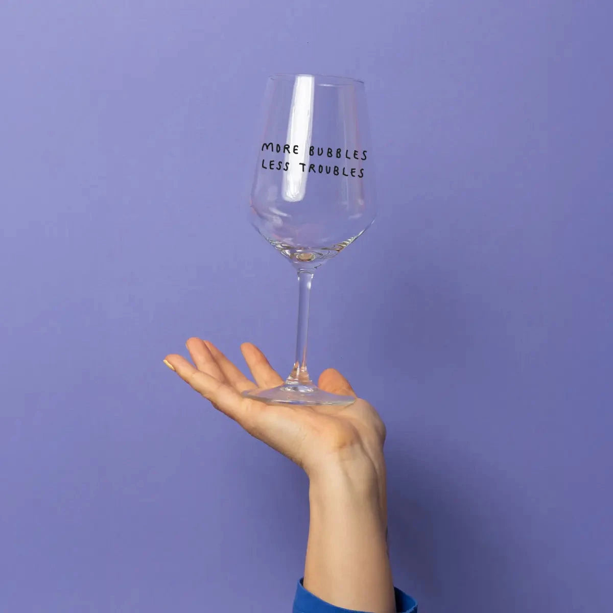 Weinglas "More Bubbles Less Troubles" Weinglas selekkt