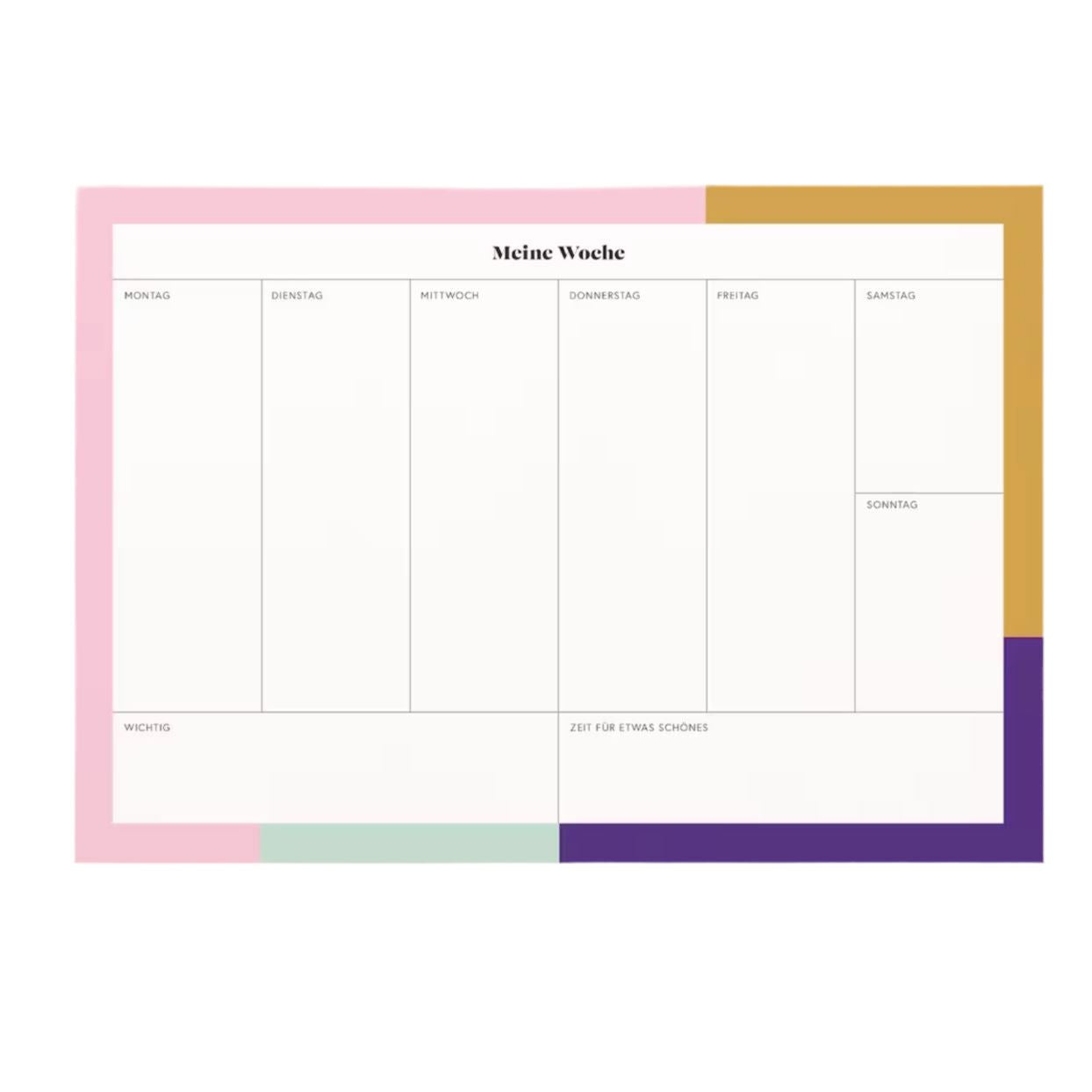 Wochenplaner "Color Block" - A4 Kalender Studio Sandrine