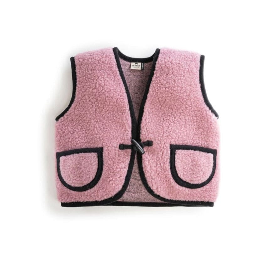 Wollweste für Kinder "Alpen 2.0" - Venetian Pink Weste Alwero 98/104