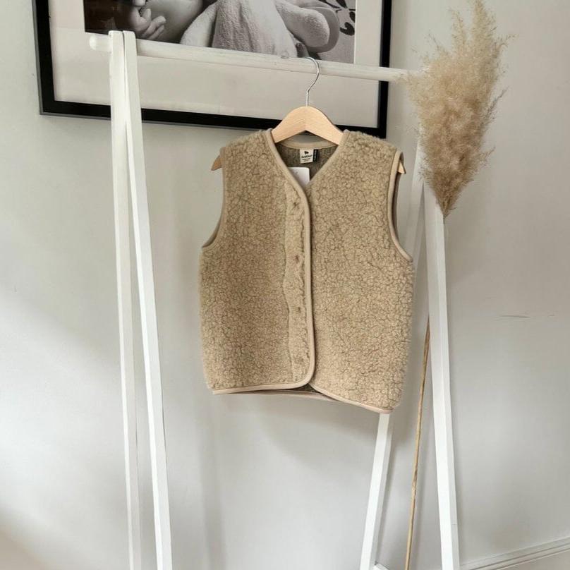 Wollweste für Kinder "TYB" Weste Alwero Sand Brown XS-92/98