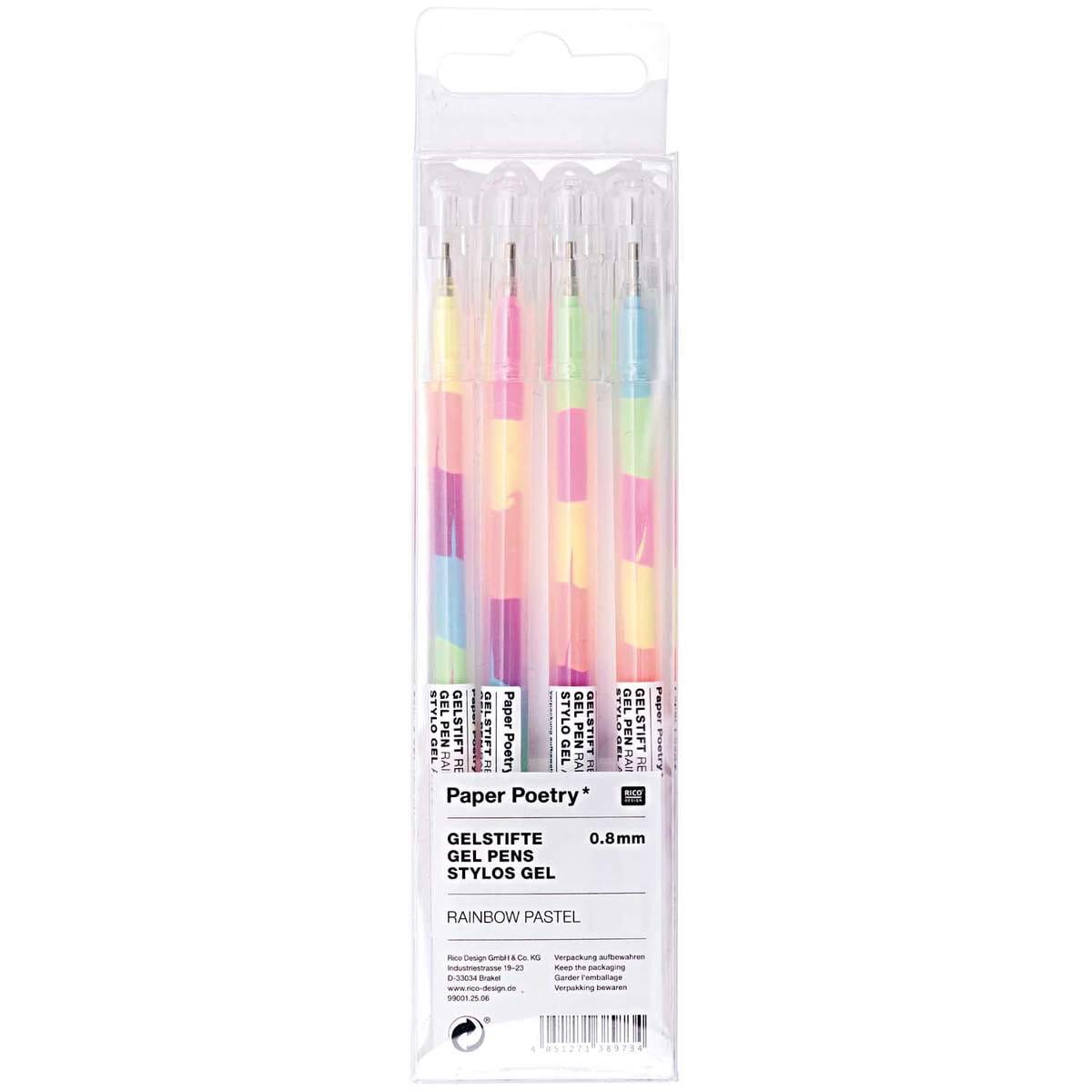 4er Set Gelstifte "Regenbogen" Rico Design