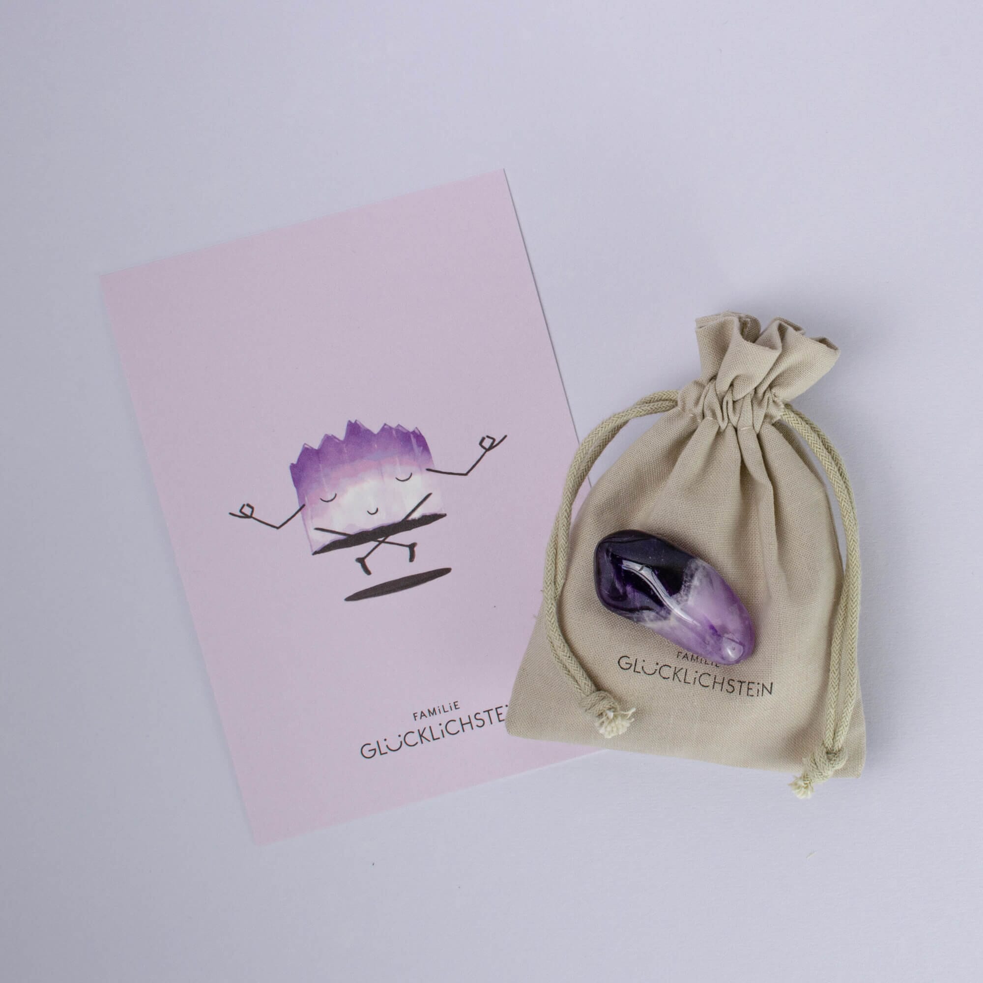 Amethyst (Schutz, Balance und Schlafhilfe) Heilsteine Familie Glücklichstein