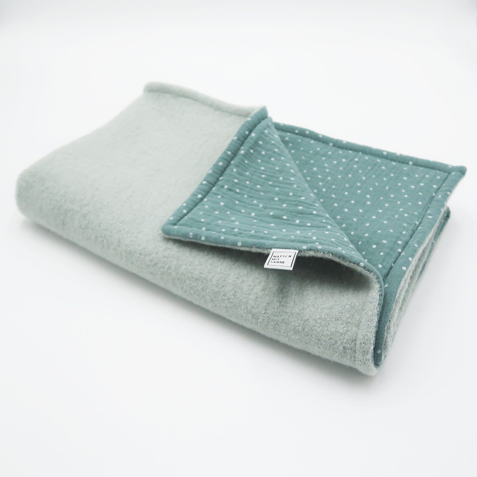 Babydecke Babydecke Matsch mit Sahne Mint/Jade getupft