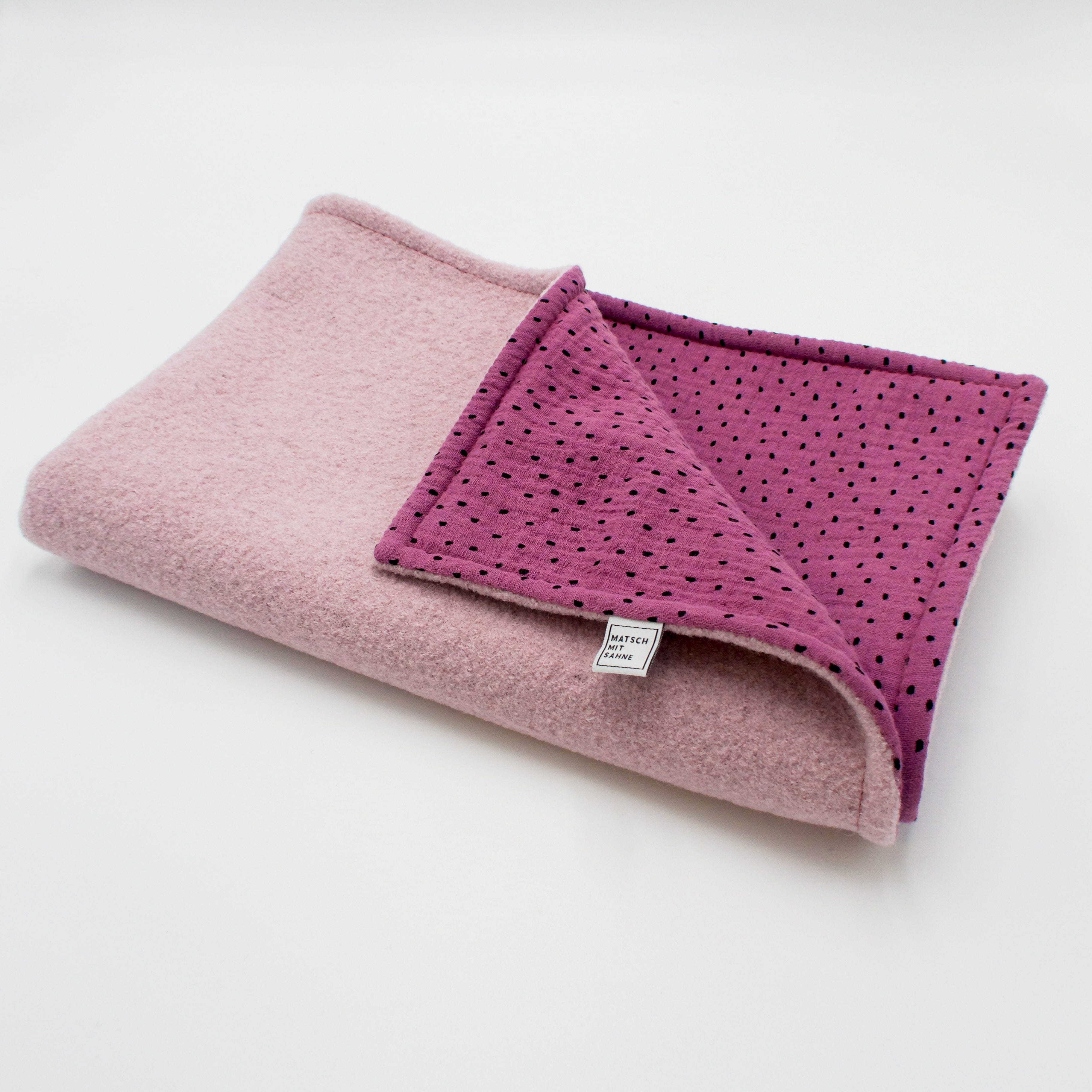 Babydecke Babydecke Matsch mit Sahne Zuckerwatte/Aubergine gesprenkelt