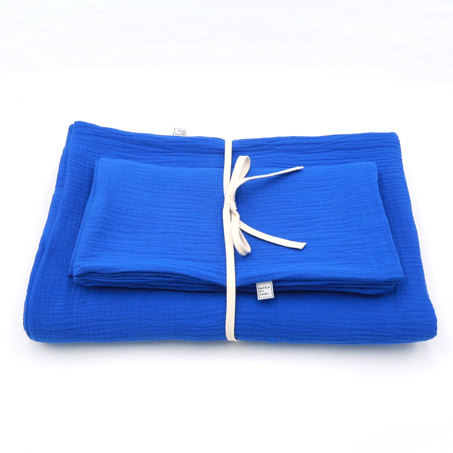 Bettwäsche Maxi (135 x 200 / 80 x 80 cm) Bettwäsche Matsch mit Sahne Lapislazuli