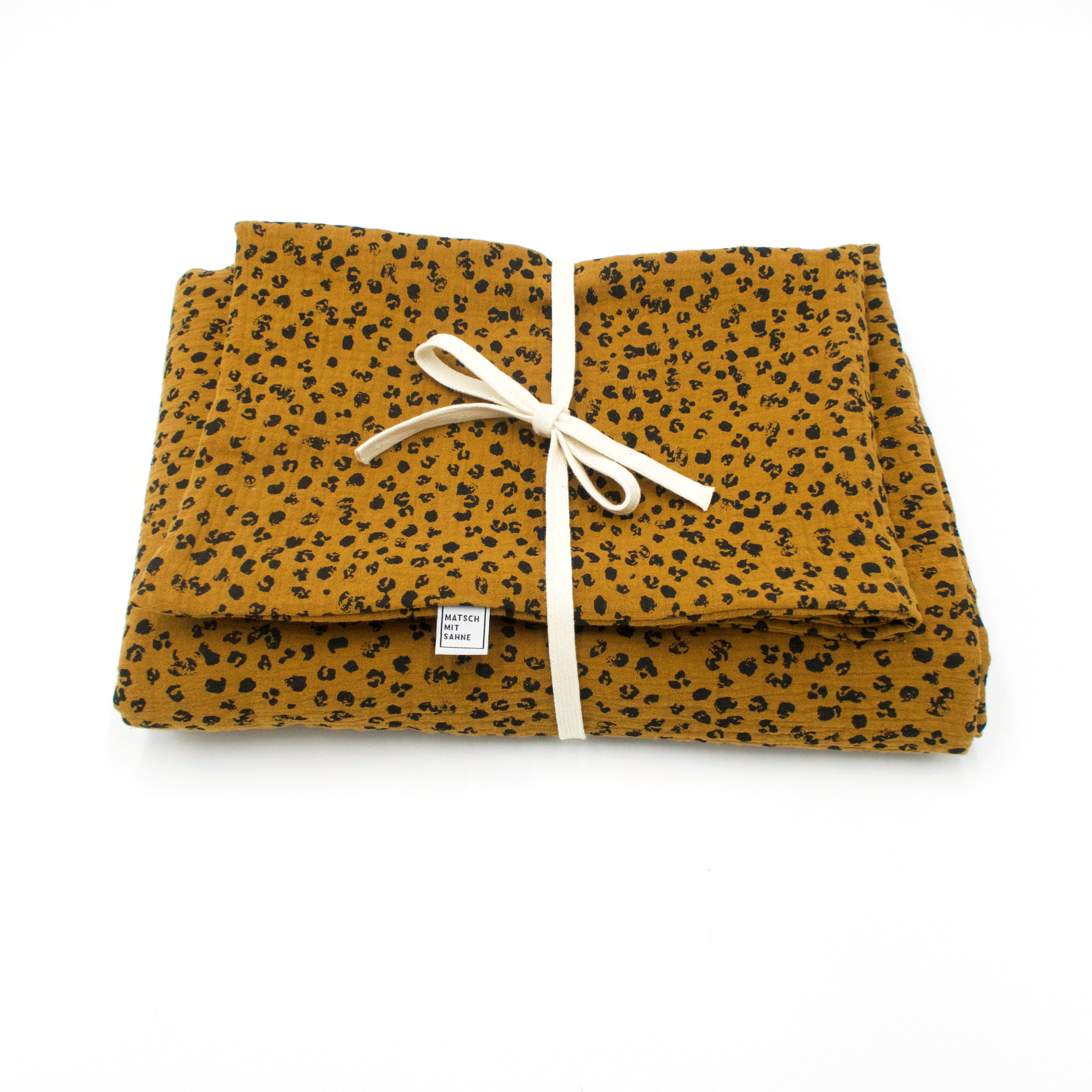 Bettwäsche Mini (100 x 135 / 60 x 40 cm) Bettwäsche Matsch mit Sahne Leo Toffee