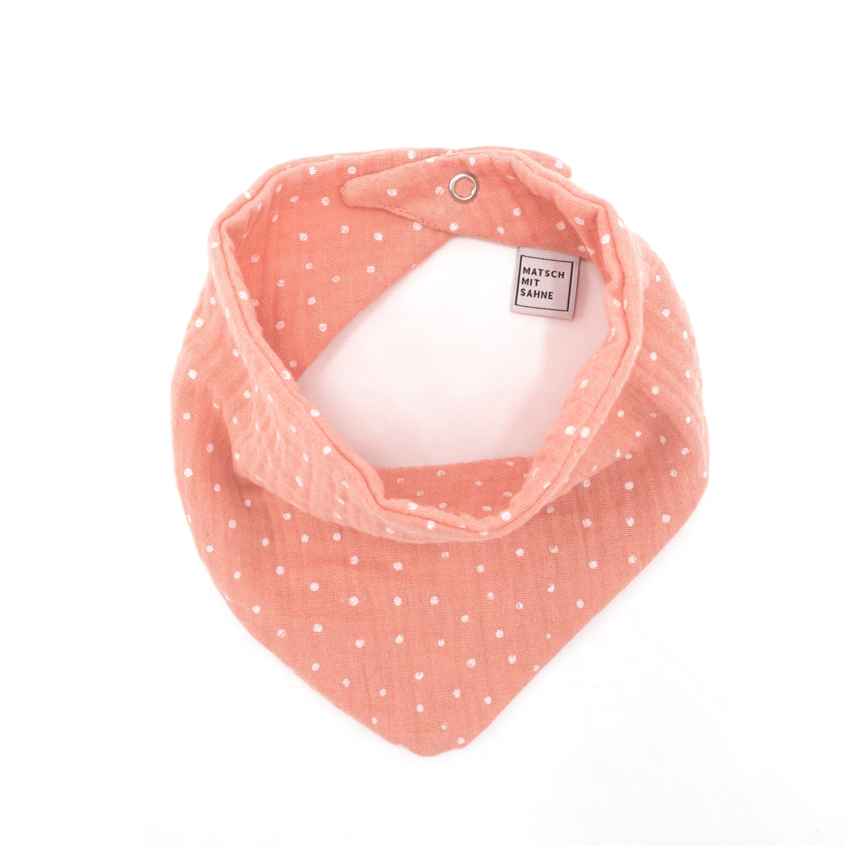 Dreieckstuch Baby Dreieckstuch Baby Matsch mit Sahne Koralle getupft