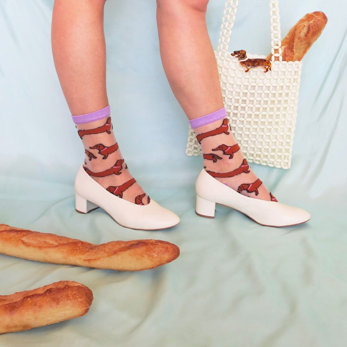 Durchsichtige Socken "Dackel" Socken Coucou Suzette