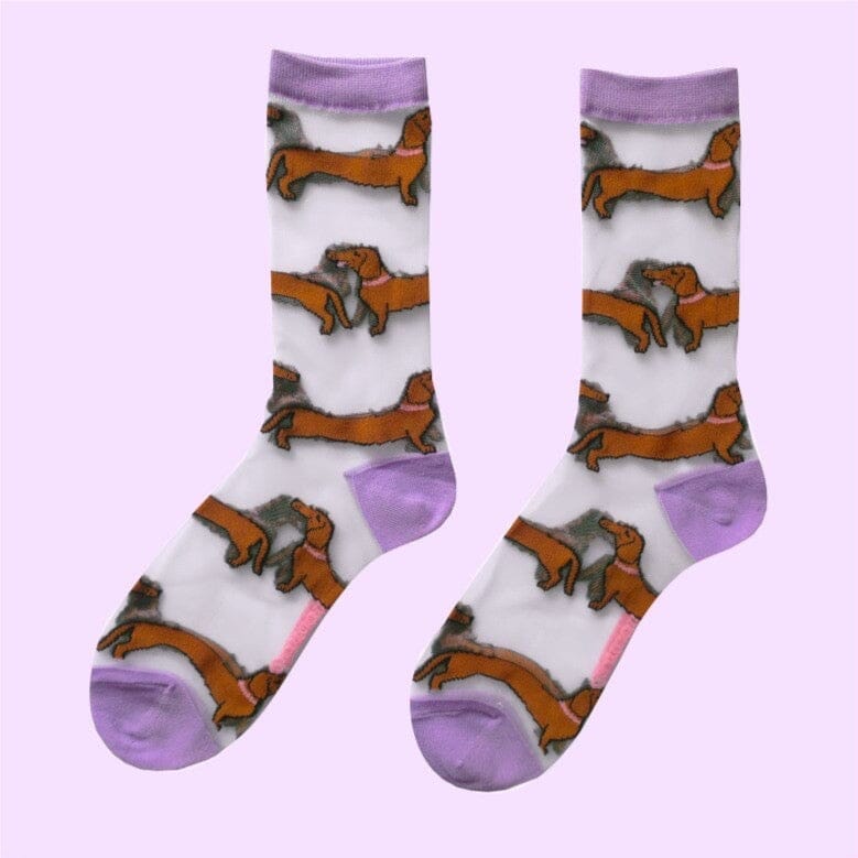 Durchsichtige Socken "Dackel" Socken Coucou Suzette