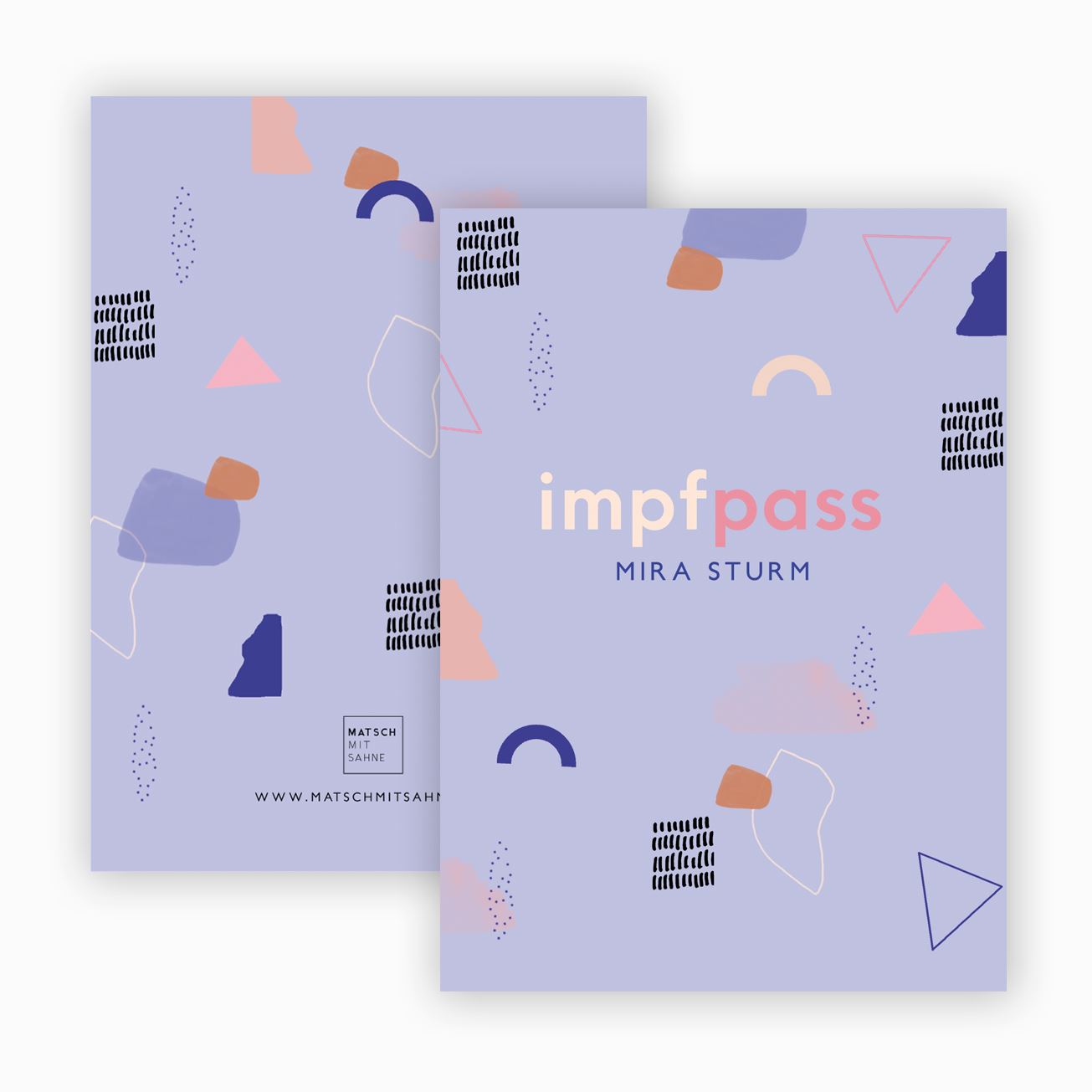 Impfpasshülle (personalisierbar) ALT Impfpasshülle Matsch mit Sahne Pattern Lavendel