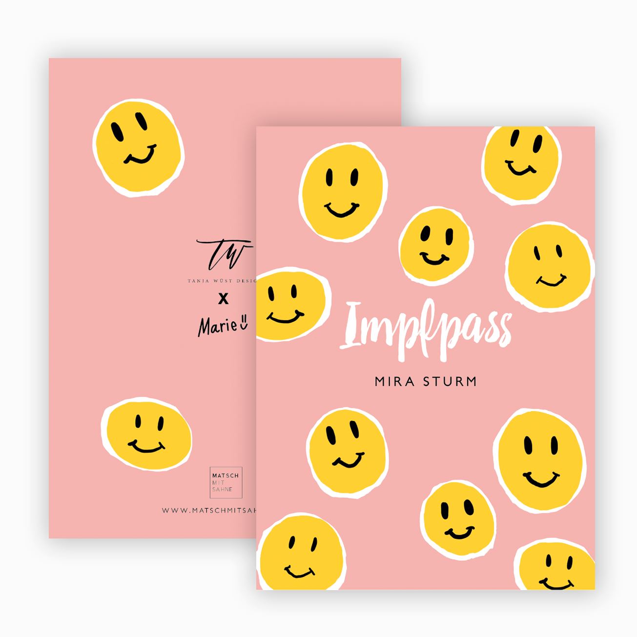Impfpasshülle (personalisierbar) ALT Impfpasshülle Matsch mit Sahne Smiley x Marie (LIMITED)