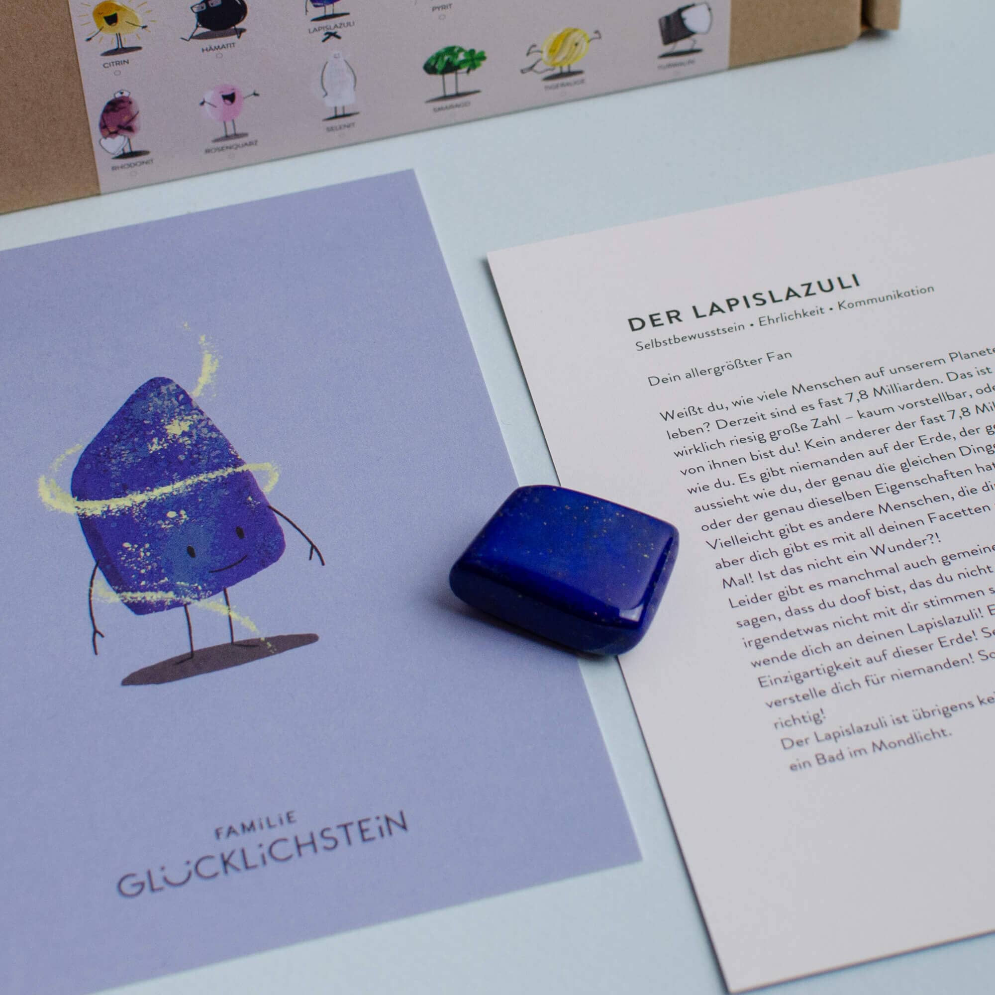 Lapislazuli (Selbstbewusstsein, Ehrlichkeit und Kommunikation) Heilsteine Familie Glücklichstein