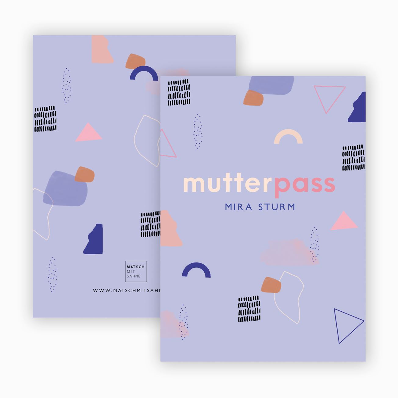 Mutterpasshülle (personalisierbar) ALT Mutterpasshülle Matsch mit Sahne Pattern Lavendel