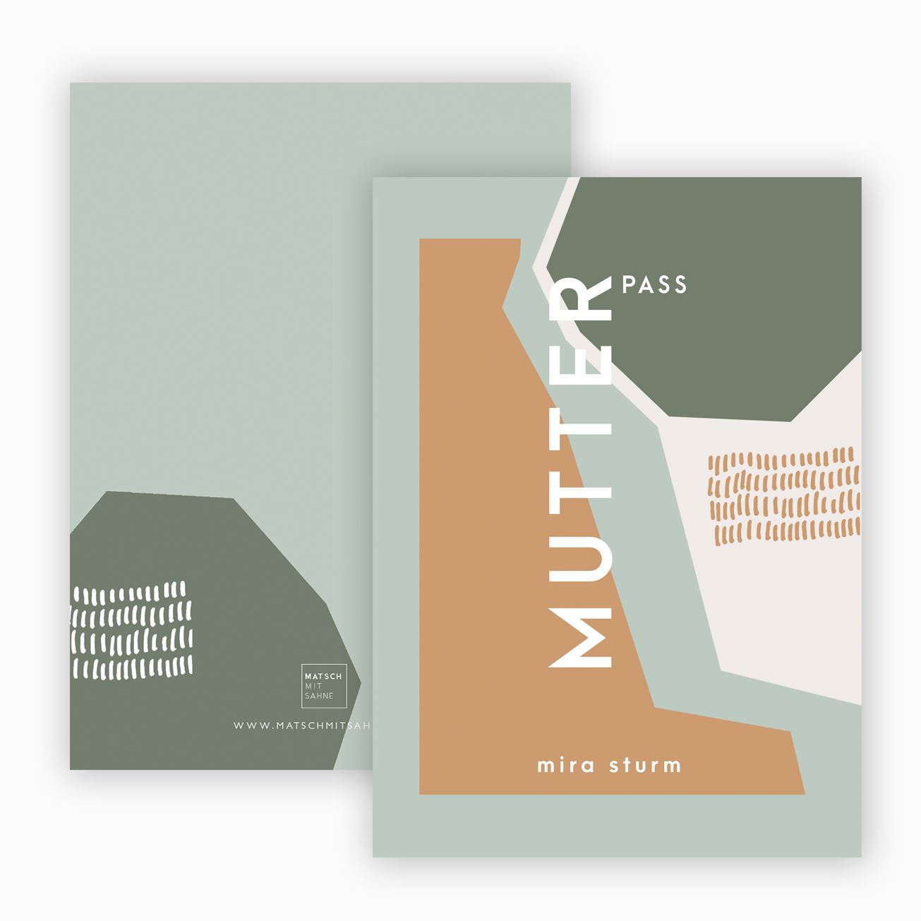 Mutterpasshülle (personalisierbar) ALT Mutterpasshülle Matsch mit Sahne Shapes Mint