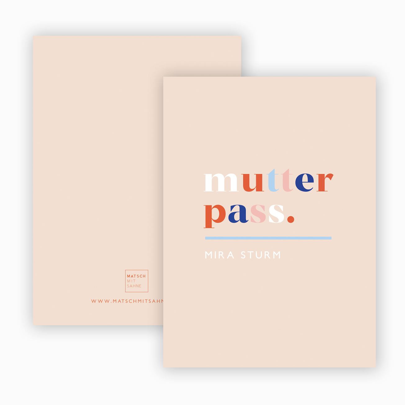 Mutterpasshülle (personalisierbar) ALT Mutterpasshülle Matsch mit Sahne Typo Puder