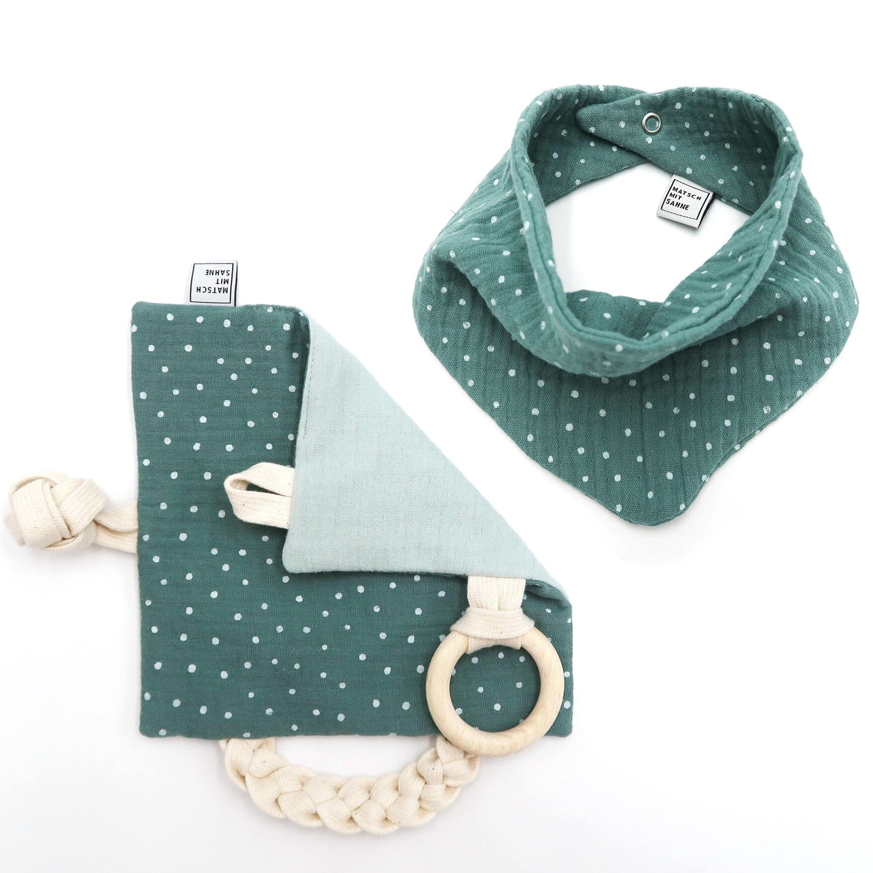 Newborn Set MINI Newborn Set Matsch mit Sahne Jade getupft 