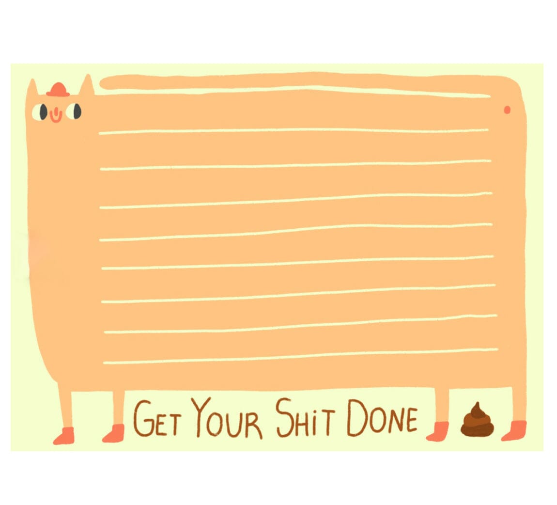 Notizblock "Get your Shit done" Notizblock Slinga Illustration 