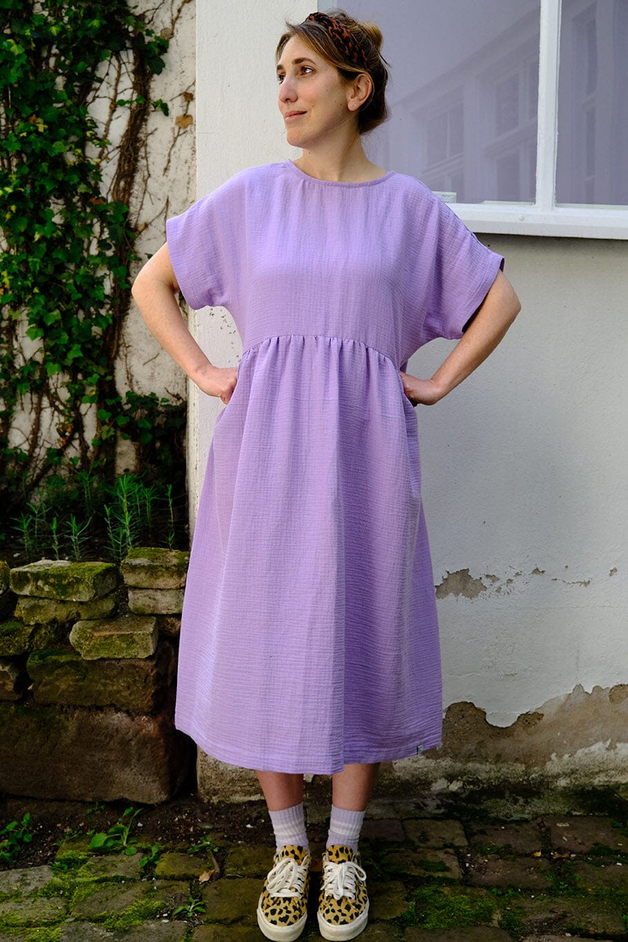 Oversize Kleid "Musselin" Bekleidung & Accessoires Matsch mit Sahne 