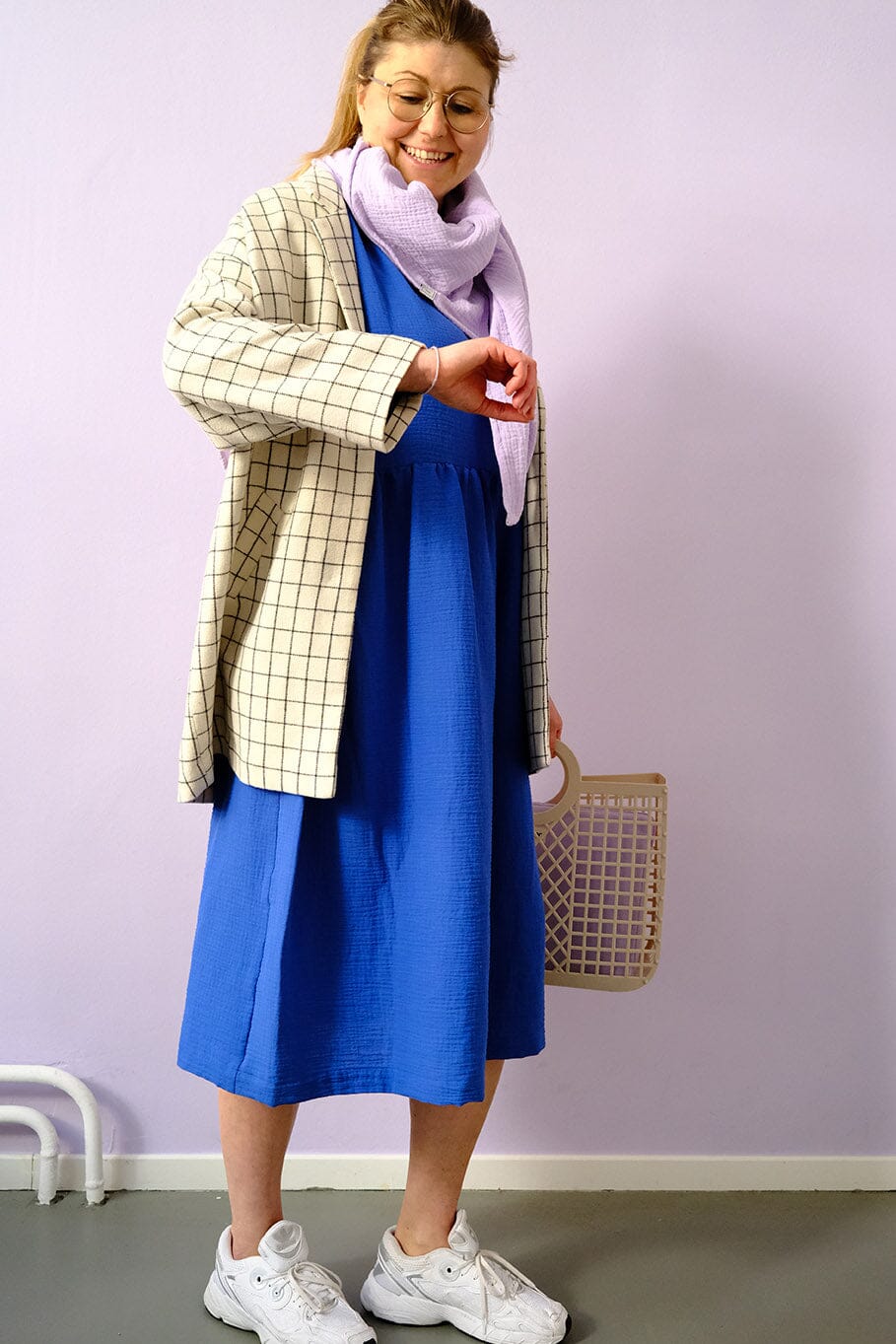 Oversize Kleid "Musselin" Bekleidung & Accessoires Matsch mit Sahne