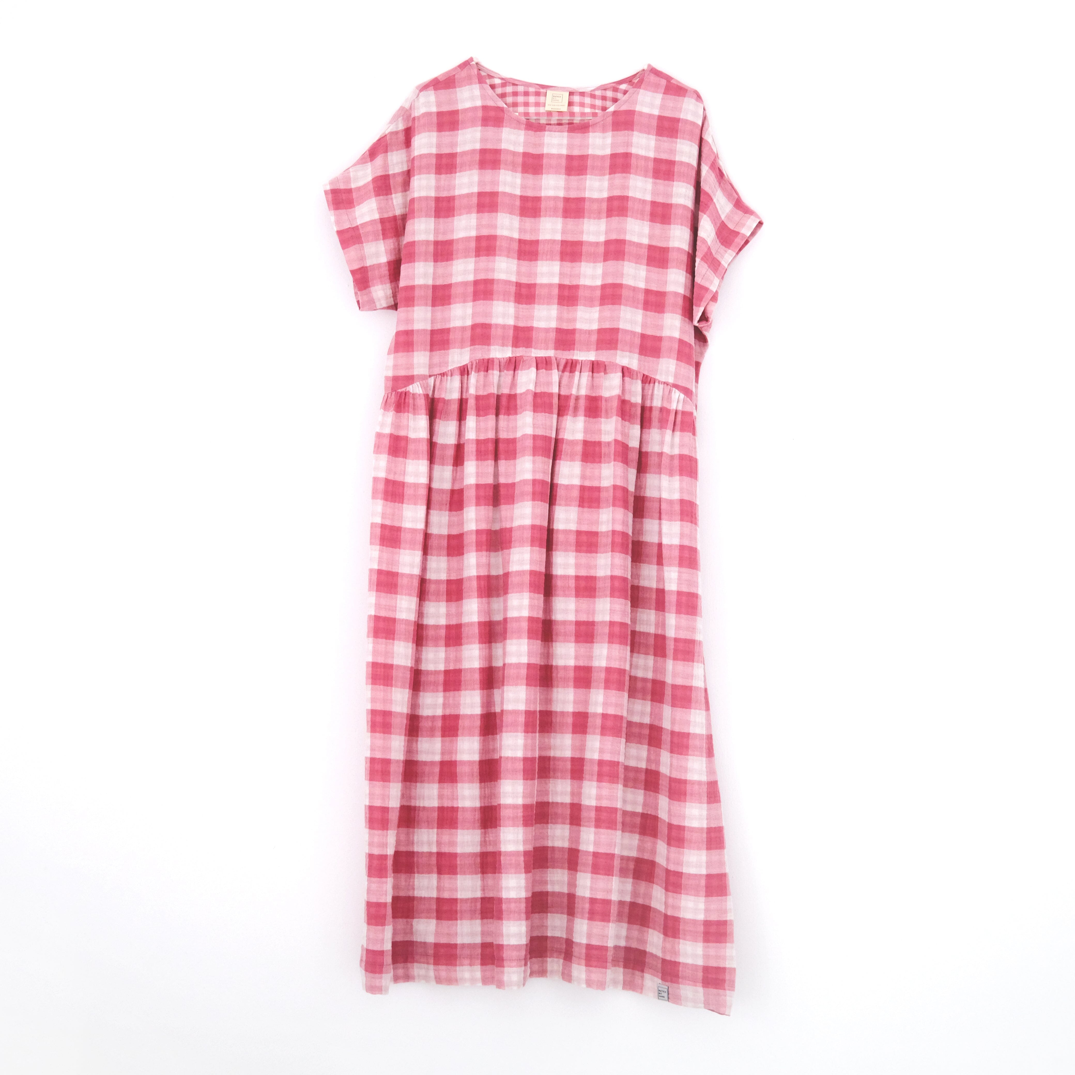 Oversize Kleid "Musselin Karo" Bekleidung & Accessoires Matsch mit Sahne Beere