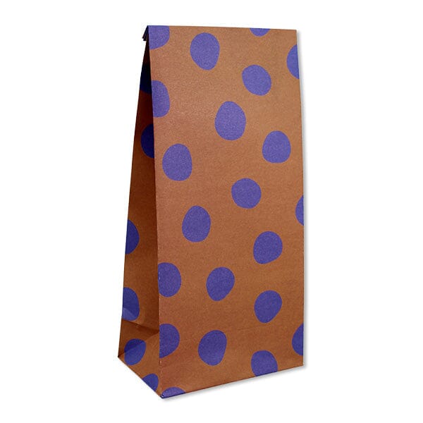 Papier Geschenktüten ava&yves braun mit blauen Punkten