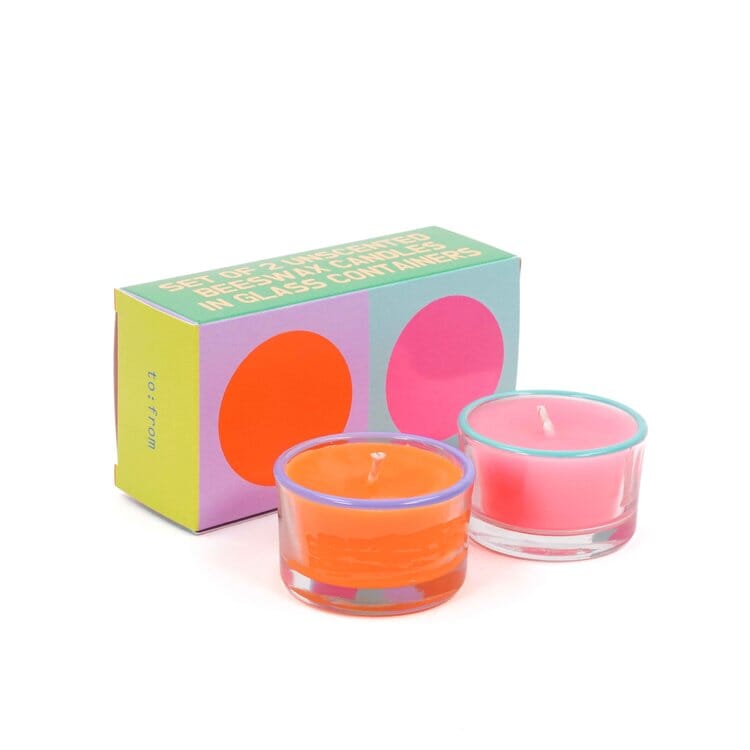 Party Candles Kerze to:from Orange & Pink 