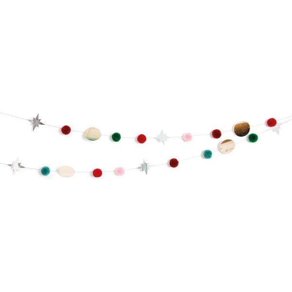 Pompom Girlande "rot grün" Girlande Rico Design